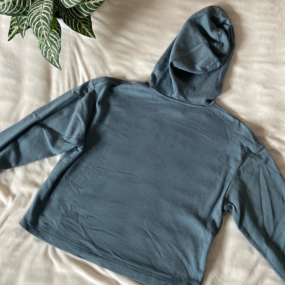 Women’s Nike Fleece Mid Crop Top Hoodie Lightweight - Picture 3 of 5